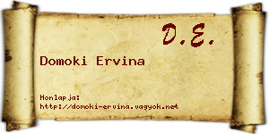 Domoki Ervina névjegykártya